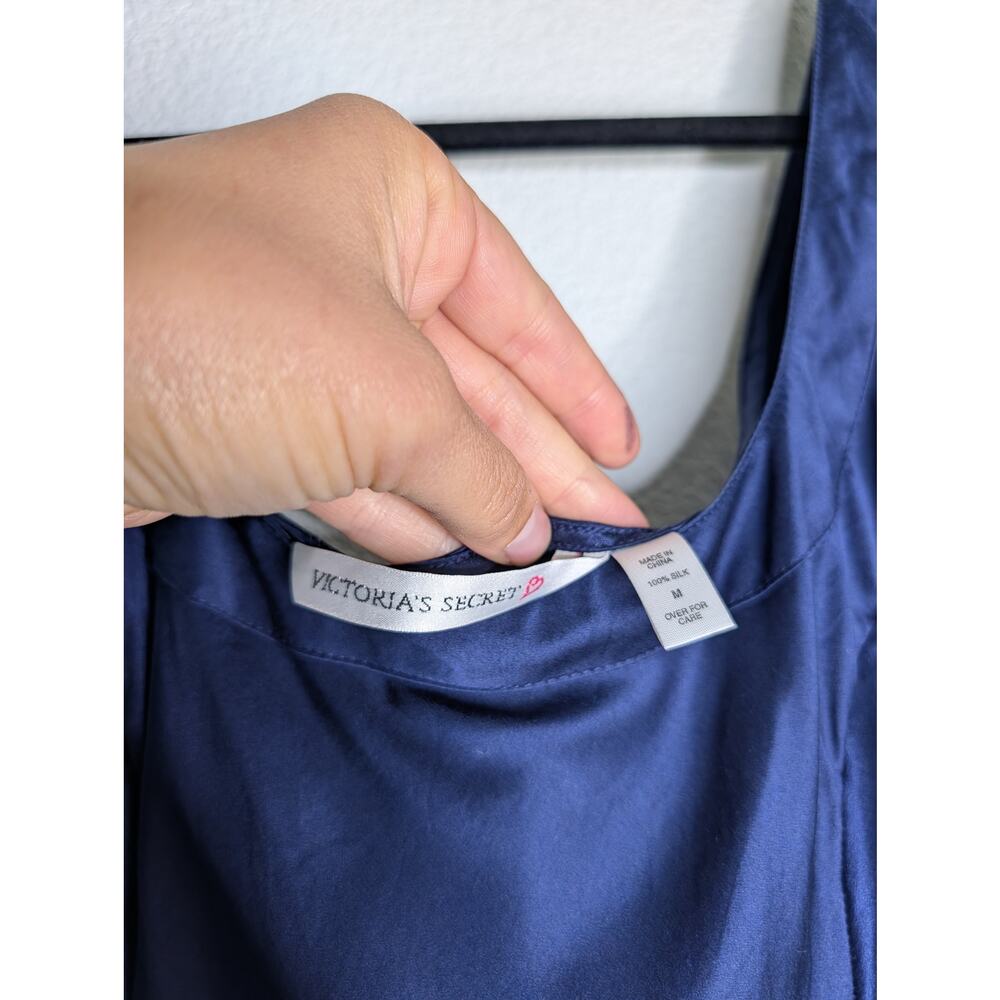 Victoria's Secret 100% Silk Y2K Blue Lingerie Slip Elegant M - Picture 4 of 4